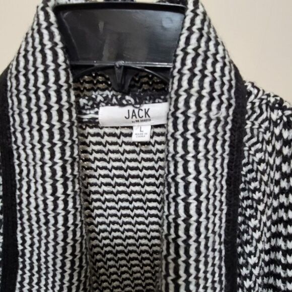 Jack by BB Dakota Black/White Open Cardigan L - Picture 3 of 5